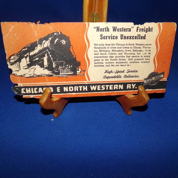 Vintage Original Chicago & North Western Railroad Advertisement - Train Engine - Picture 1 of 4